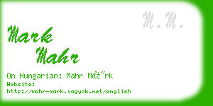 mark mahr business card